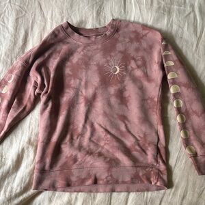 Madewell Rose Tie-Dye Crewneck Sweatshirt with Moon Phases